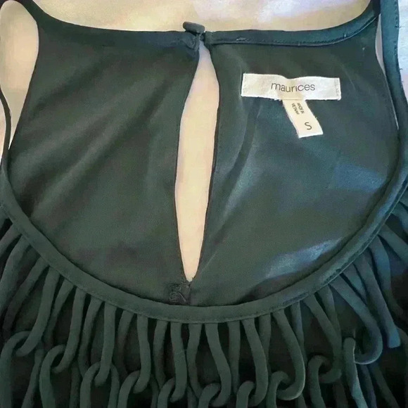 Maurice's Women's Sz S Forest Green Midi Spaghetti Strap Dress Fully Lined - Picture 7 of 7